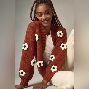 Maeve x Anthropologie 3D Chunky Knit Floral Sweater
